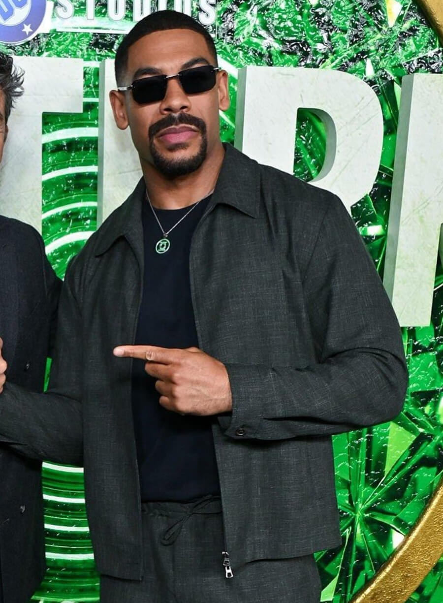 Aaron Pierre Lanterns 2026 Premiere Grey Jacket