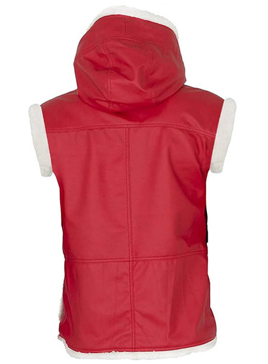 Bad Santa Claus Leather Hooded Christmas Vest