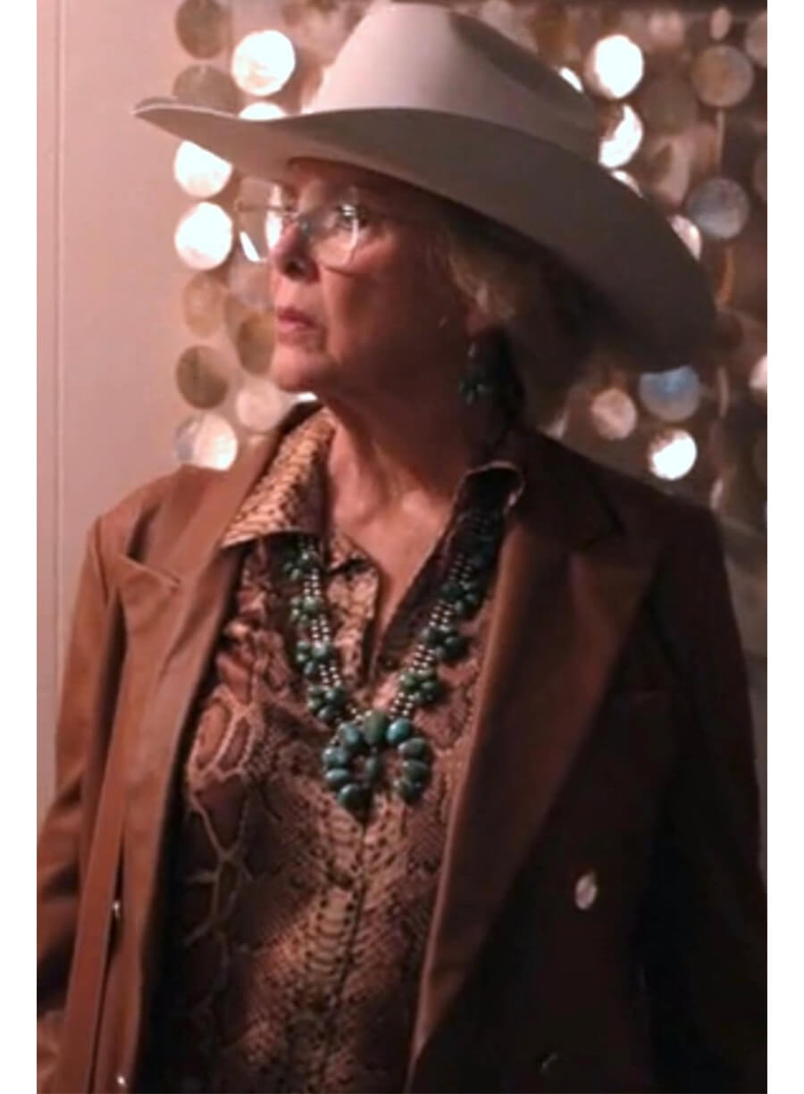 Annette Bening Dutton Ranch Leather Blazer