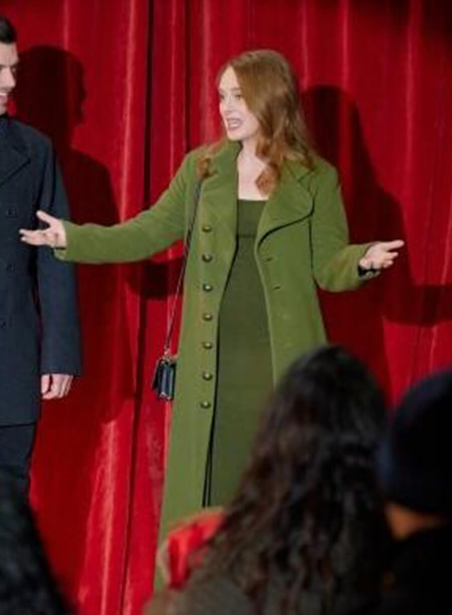 Our Christmas Mural Alex Paxton Green Wool Coat