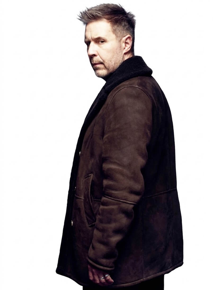 Paddy Considine MobLand S01 Kevin Harrigan Brown Shearling Coat