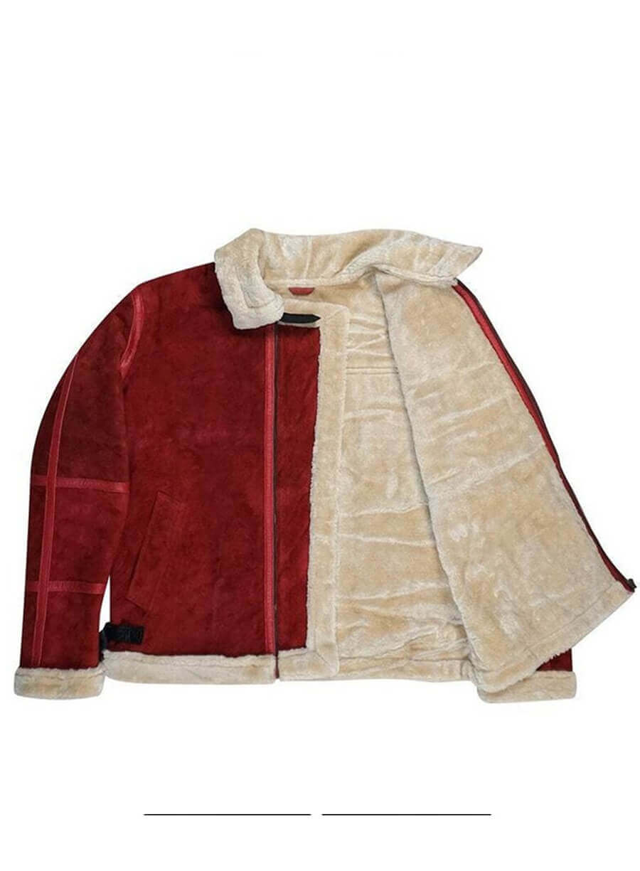 Ryan Reynolds Spirited Red Suede Christmas Jacket