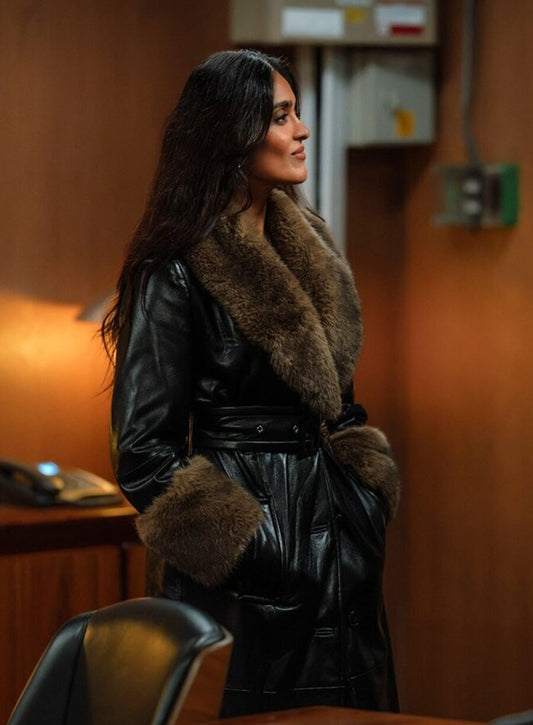 Mandeep Dhillon MobLand S01 Black Shearling Coat
