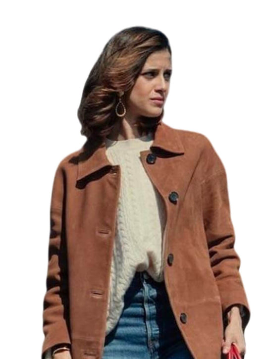 The Gentlemen S02 Benedetta Porcaroli Brown Suede Coat
