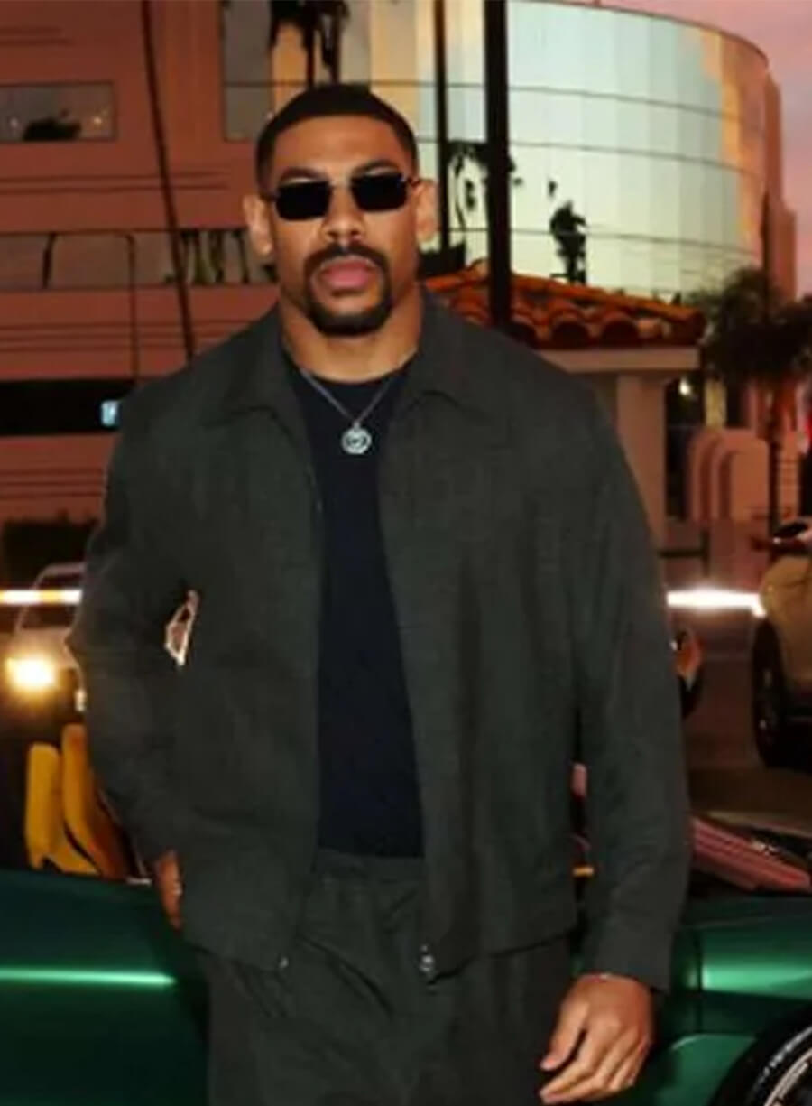 Aaron Pierre Lanterns 2026 Premiere Grey Jacket