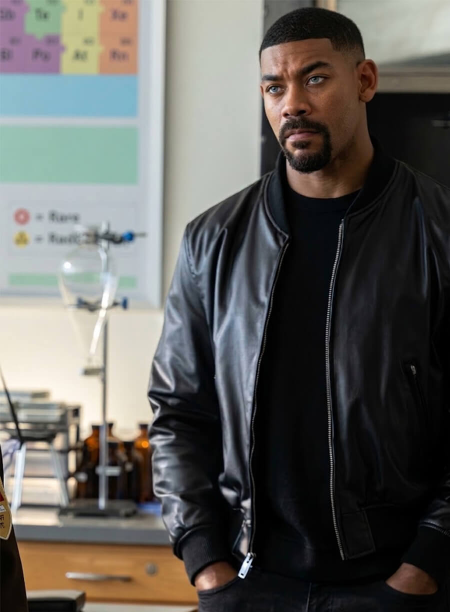 Aaron Pierre Lanterns S01 John Stewart Leather Bomber Jacket