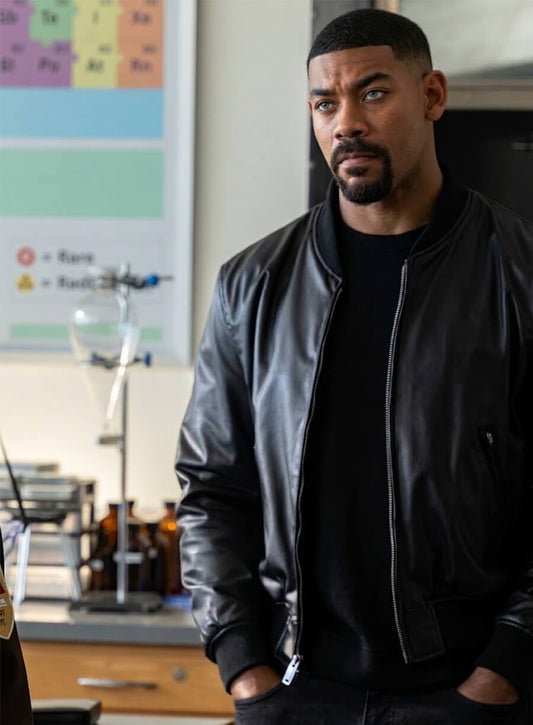 Aaron Pierre Lanterns Black Leather Jacket