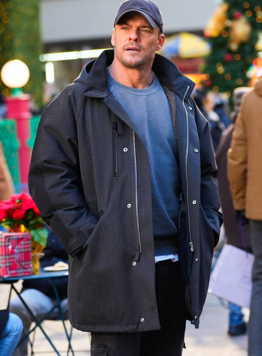 Alan Ritchson The Man with the Bag 2026 Black Jacket