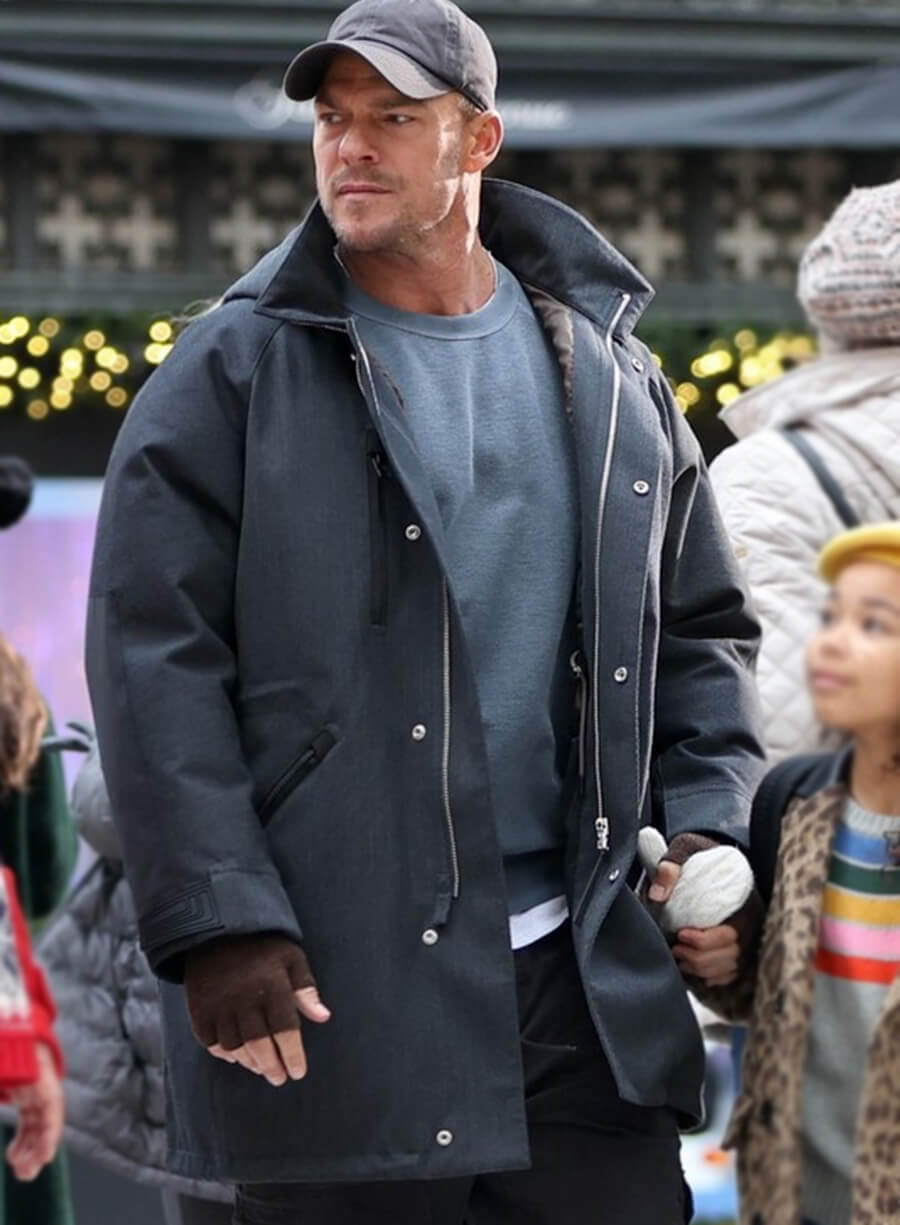 Alan Ritchson The Man with the Bag 2026 Black Jacket