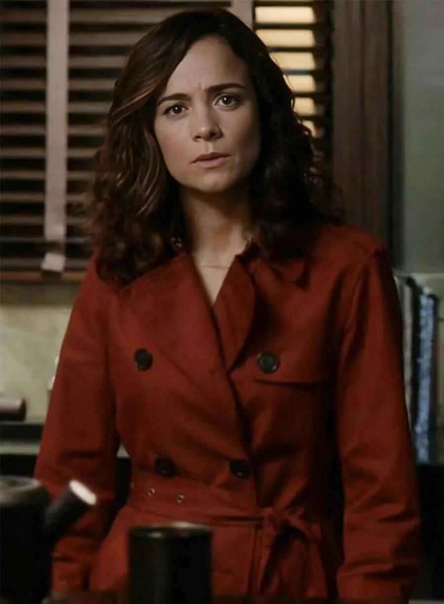 Alice Braga Dark Matter Amanda Lucas Red Cotton Coat