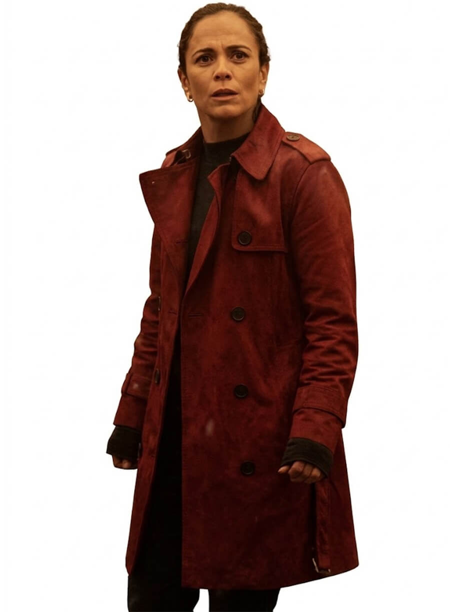 Alice Braga Red Cotton Coat