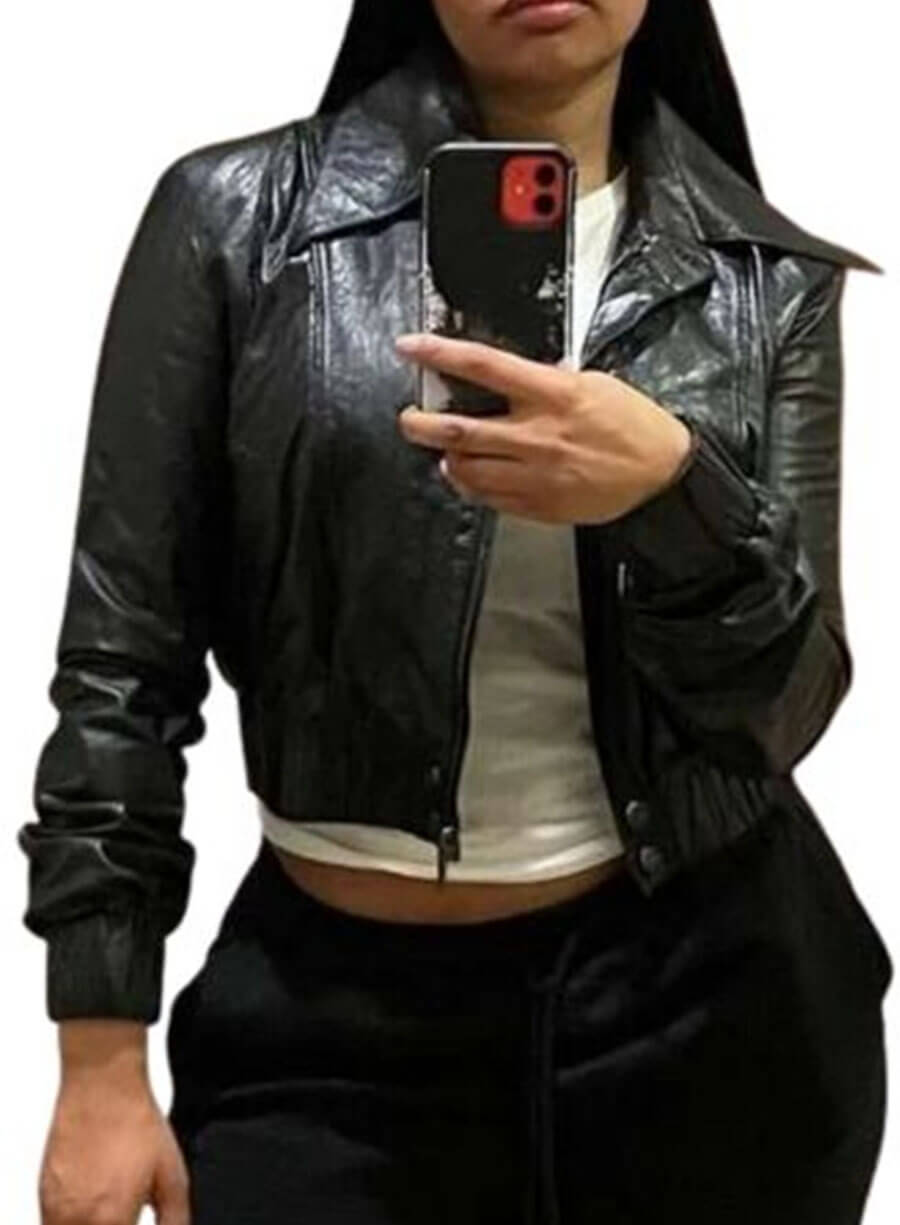 Nicki Minaj Black Leather Jacket
