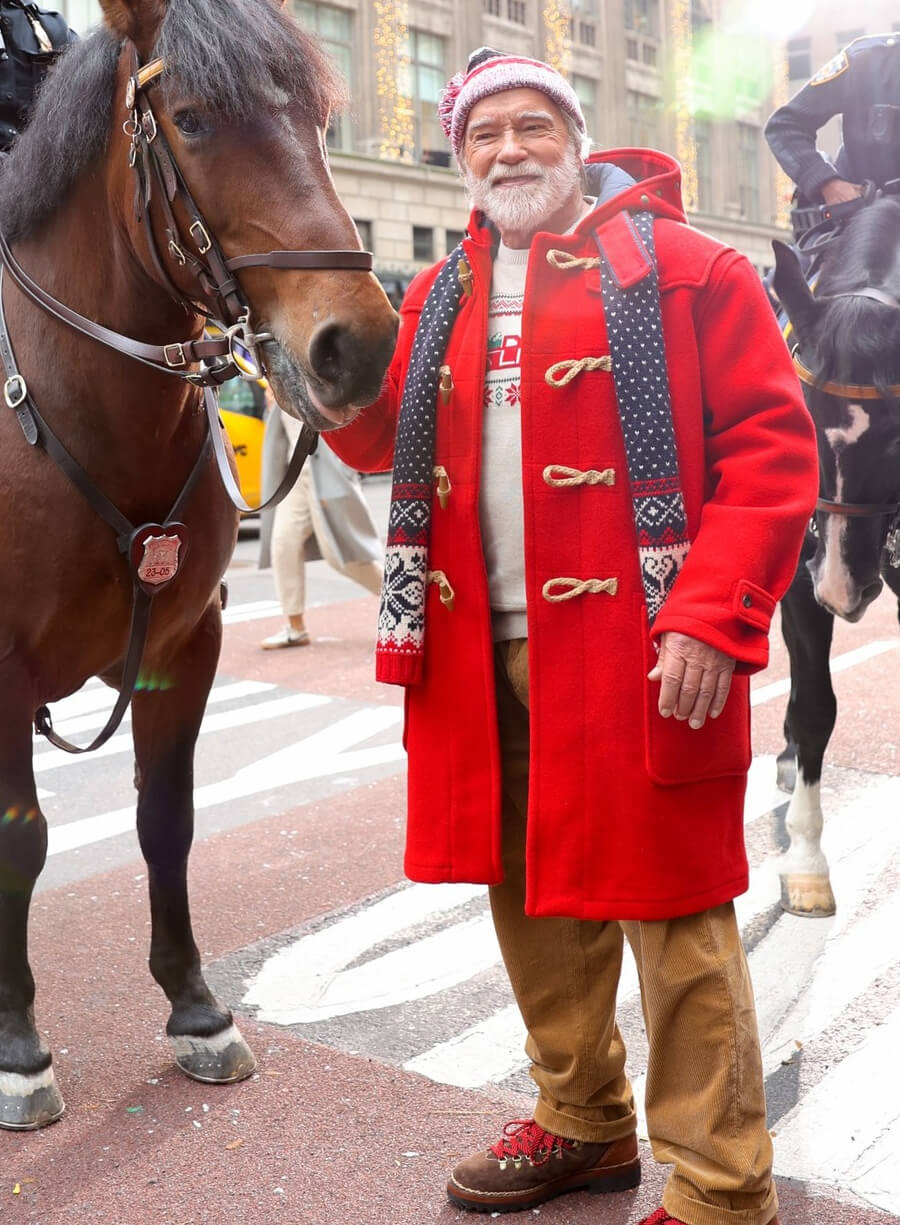 The Man with the Bag 2026 Santa Red Hooded Coat