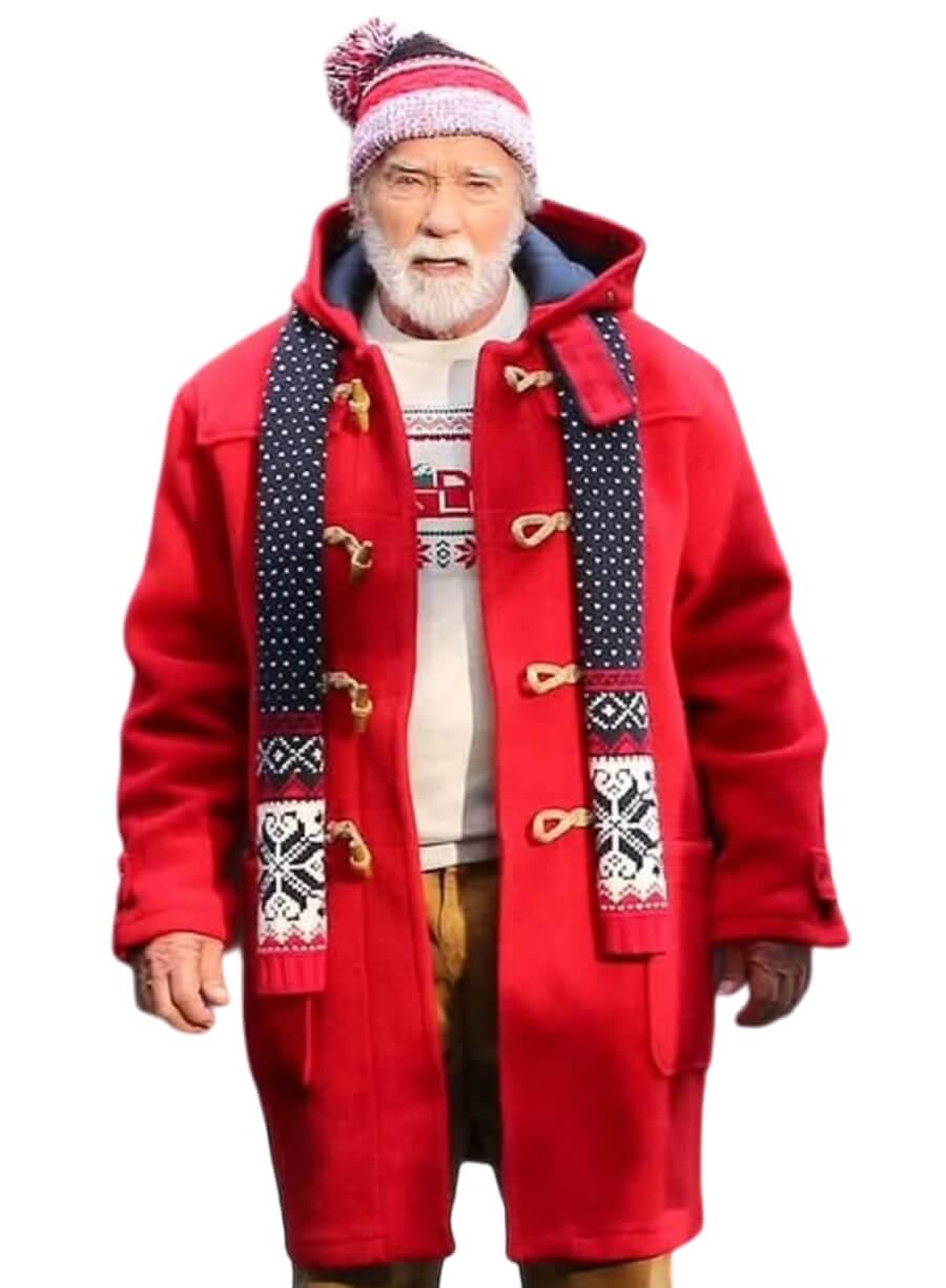 Arnold Schwarzenegger The Man with the Bag Santa Red Coat