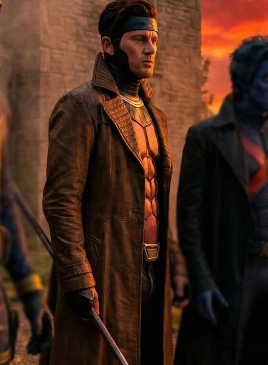 Avengers: Doomsday Channing Tatum Gambit Brown Leather Coat 