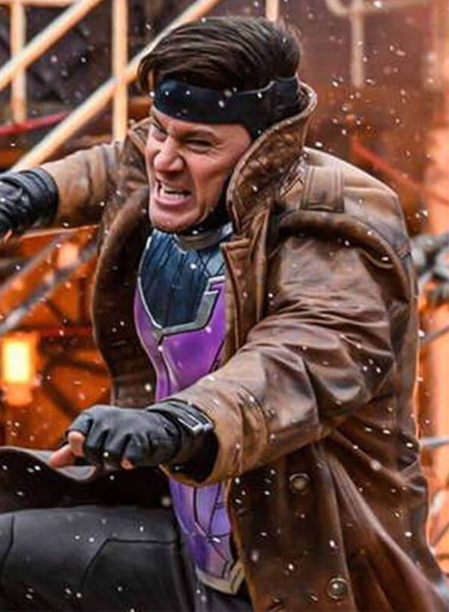 Avengers: Doomsday Channing Tatum Gambit Brown Leather Coat 