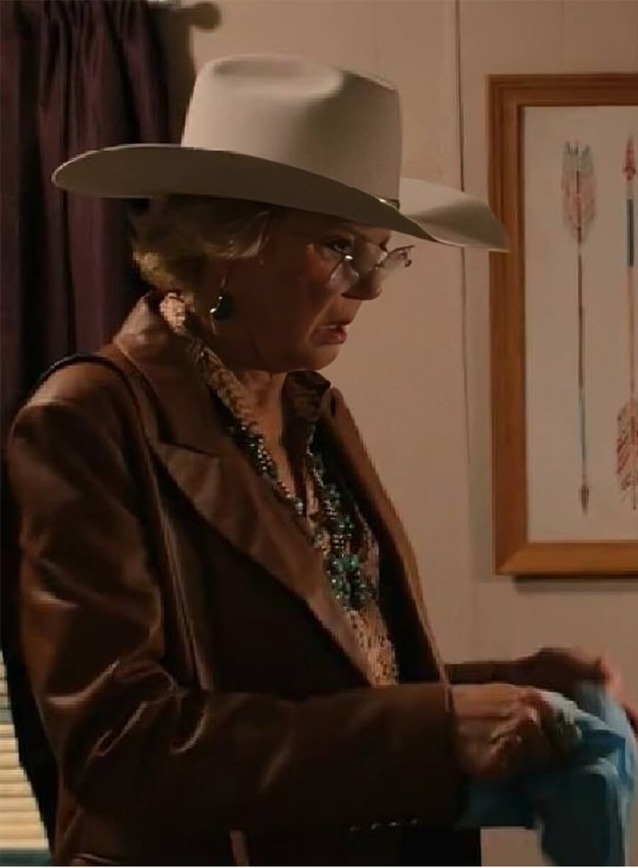 Beulah Jackson Dutton Ranch Brown Leather Blazer