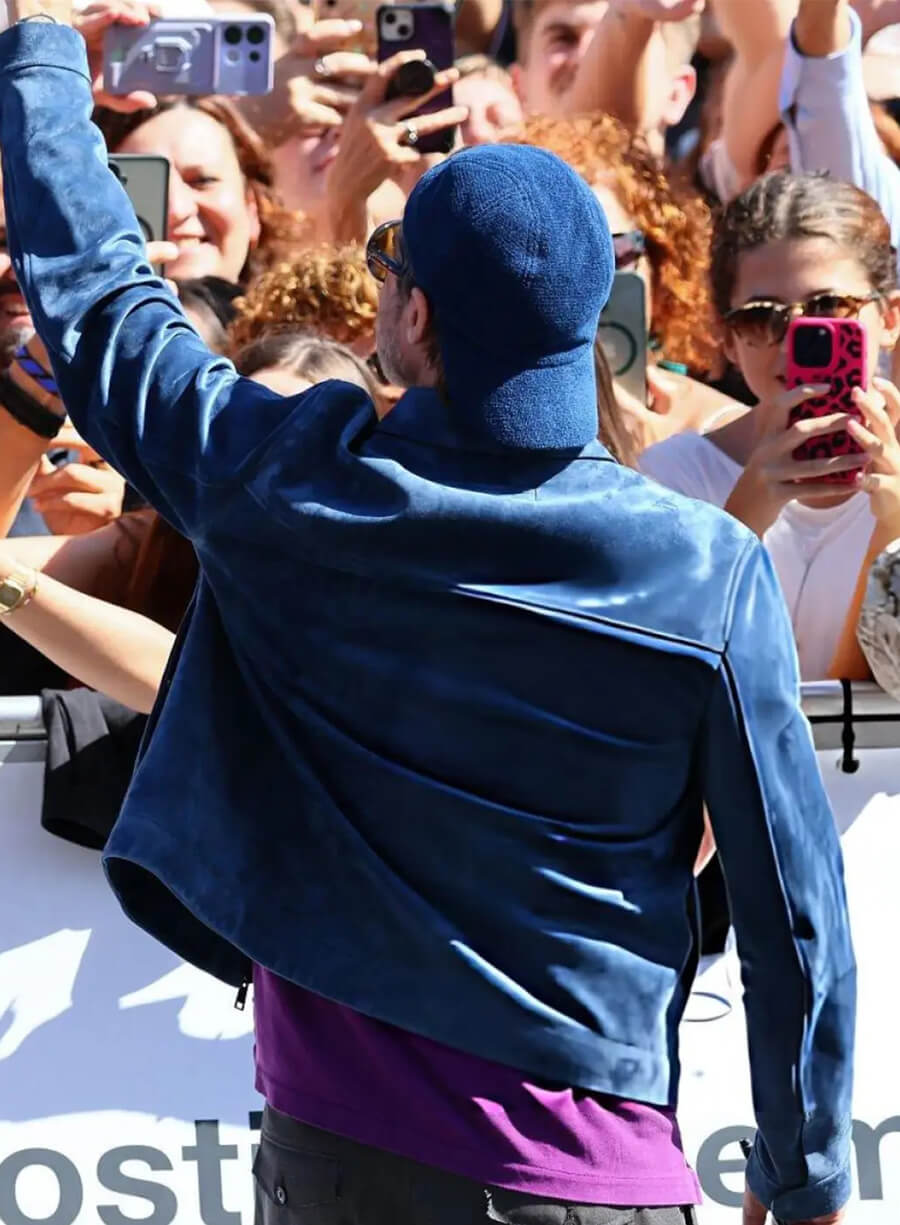 Brad Pitt Blue Suede Jacket