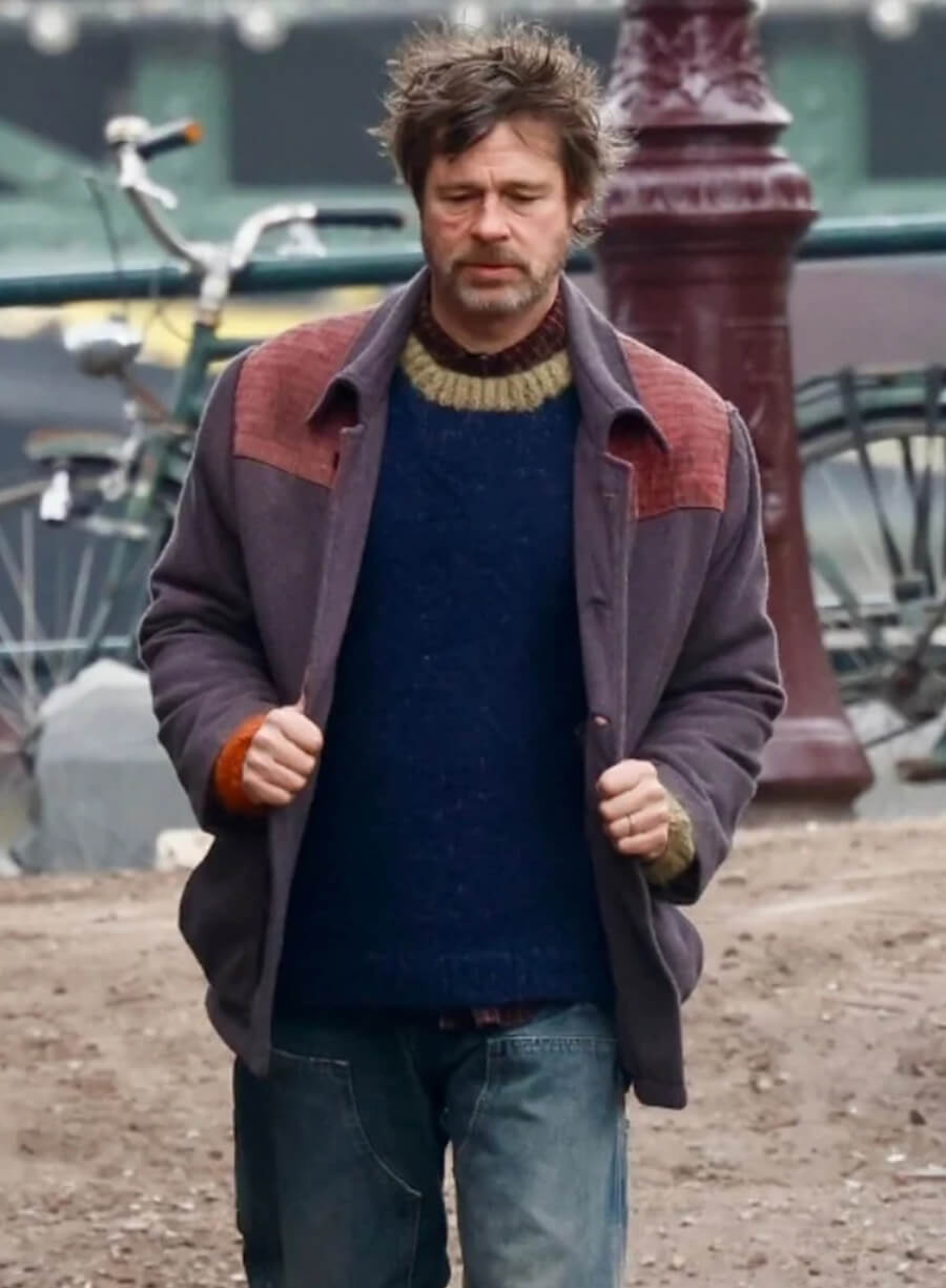Brad Pitt The Riders 2027 Fred Scully Wool Jacket