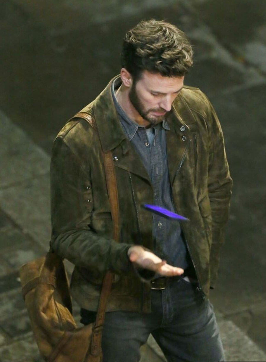 Chris Evans Ghosted Cole Turner Brown Suede Jacket