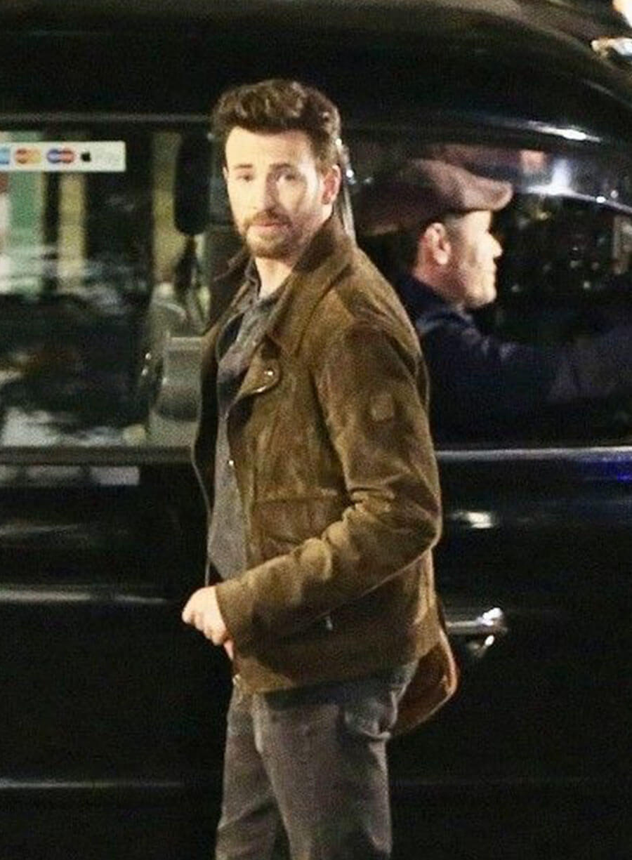 Chris Evans Ghosted Cole Turner Brown Suede Jacket
