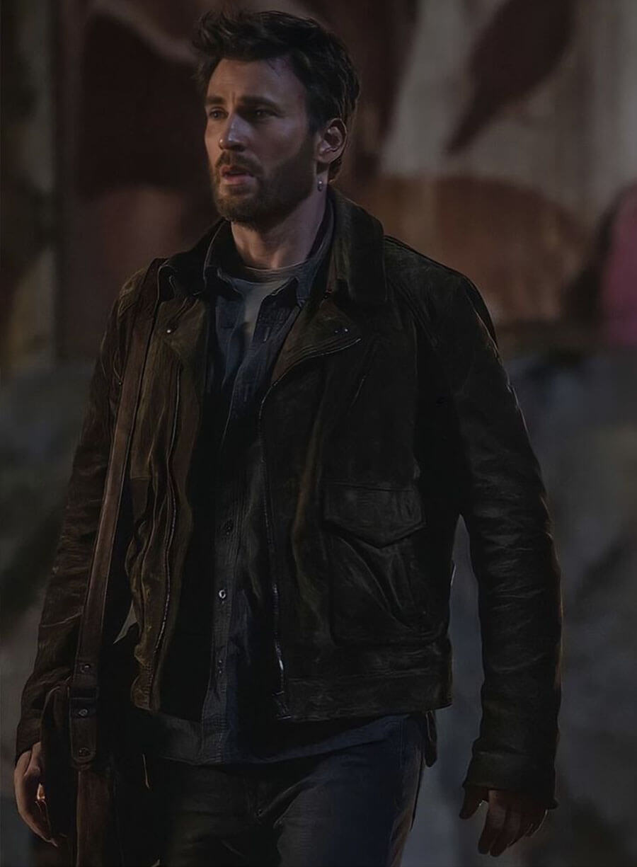 Chris Evans Ghosted Cole Turner Brown Suede Jacket