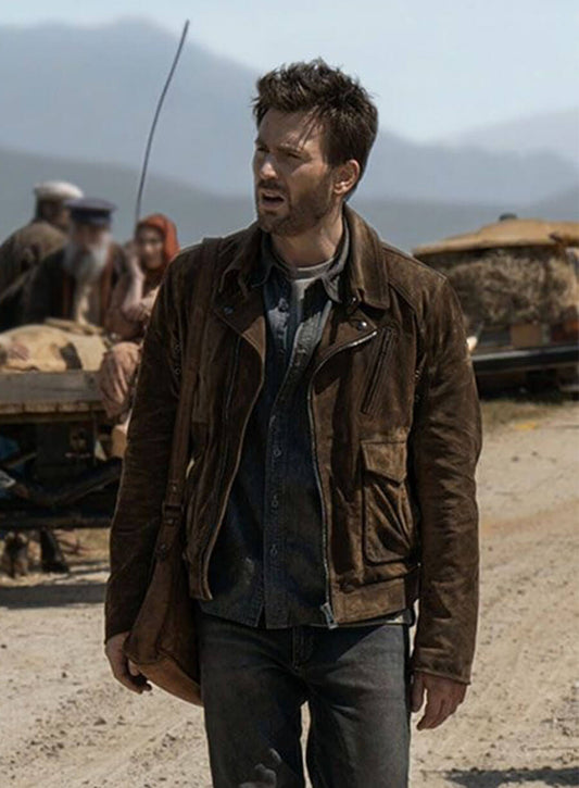 Chris Evans Ghosted Cole Turner Brown Suede Jacket