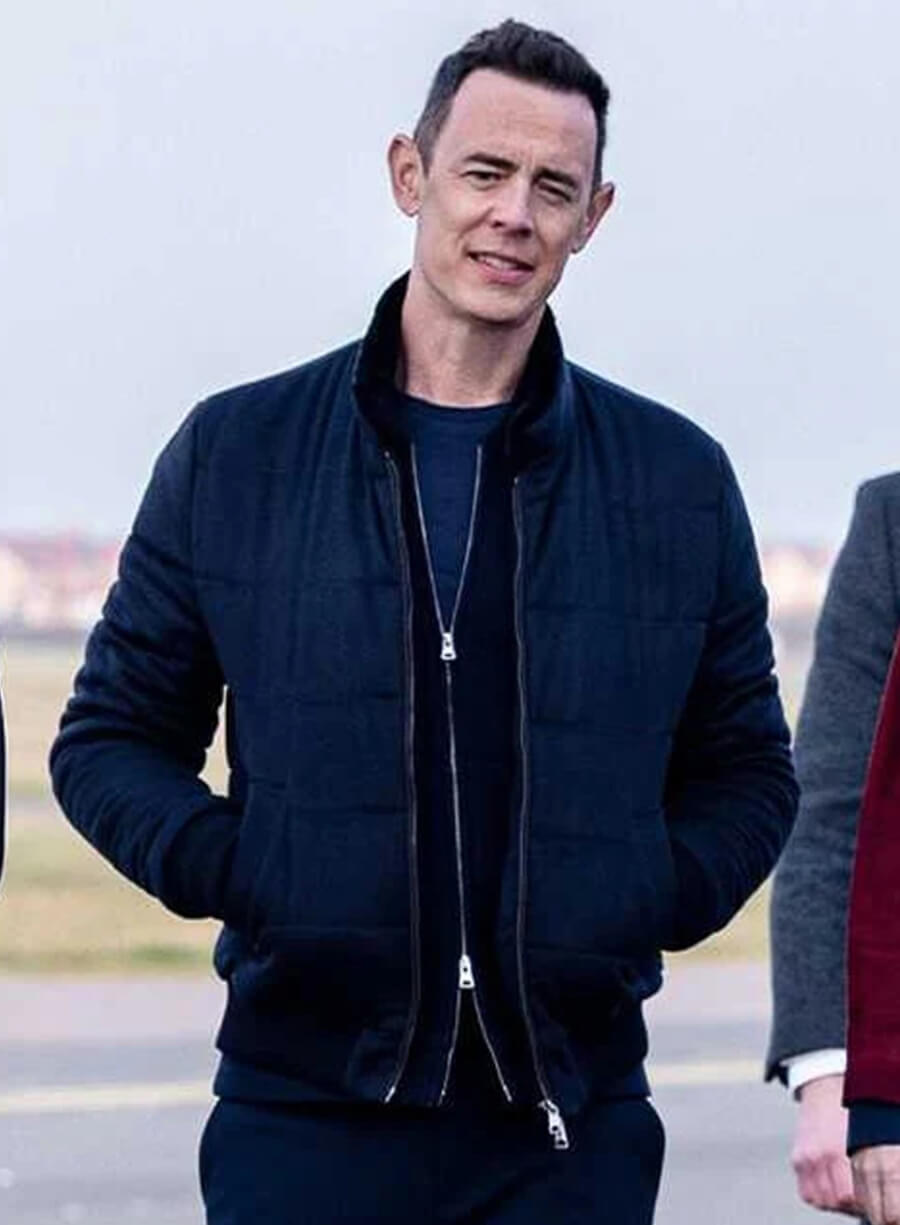 Colin Hanks Silo S03 Per Stensen Blue Bomber Jacket