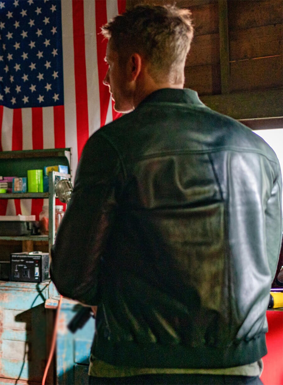 Colter Shaw Tracker S02 Green Leather Bomber Jacket