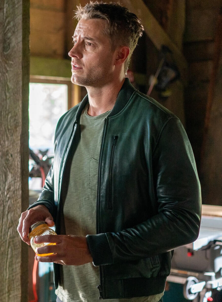 Colter Shaw Tracker S02 Green Leather Bomber Jacket