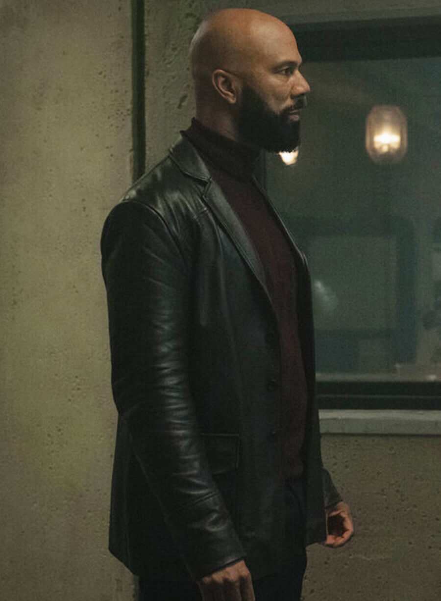 Common Silo S03 Robert Sims Black Leather Blazer Coat