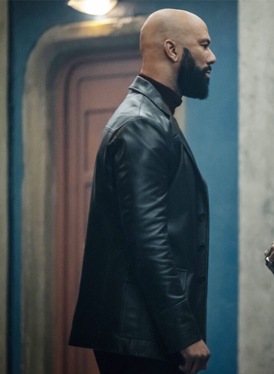 Common Silo S03 Robert Sims Black Leather Blazer Coat