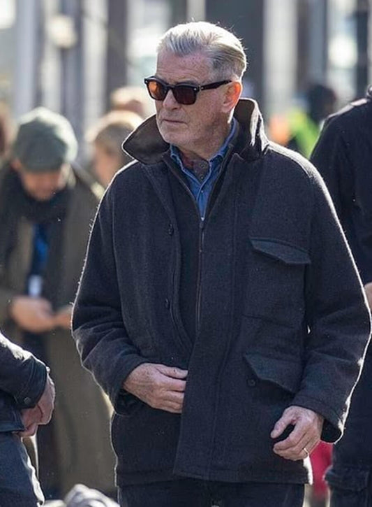 Pierce Brosnan MobLand S01 Black Wool Jacket