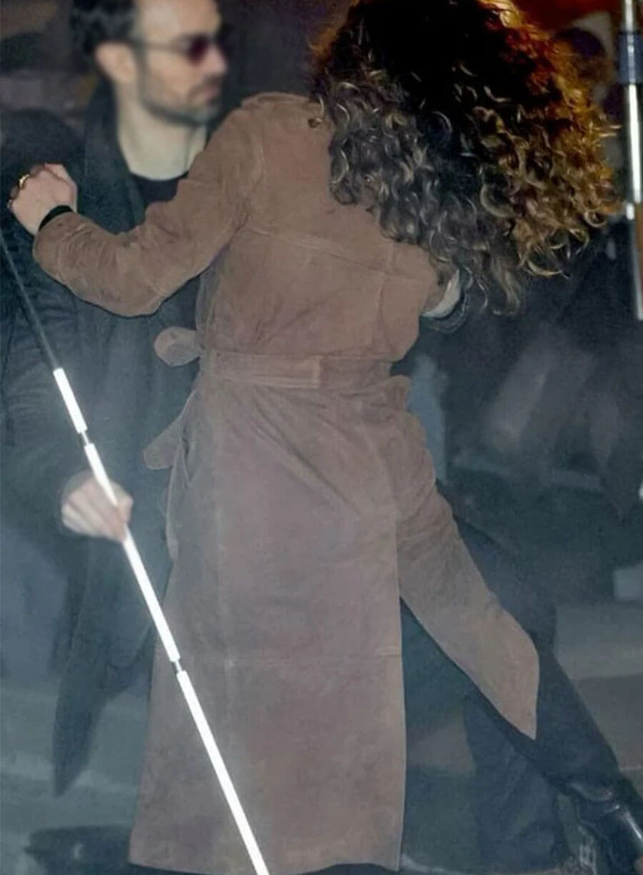 Daredevil: Born Again S01 Margarita Levieva Brown Suede Coat
