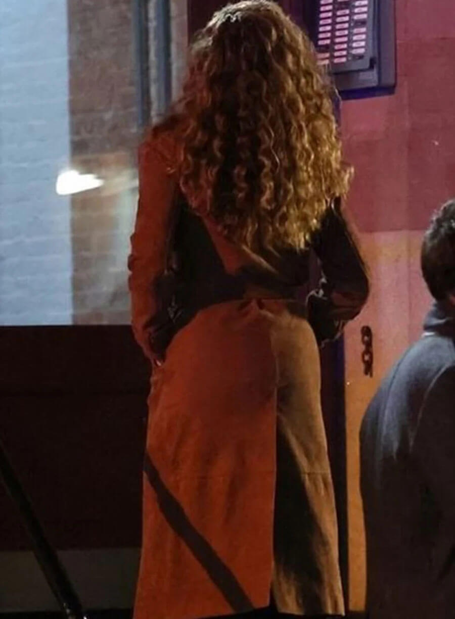 Daredevil: Born Again S01 Margarita Levieva Brown Suede Coat