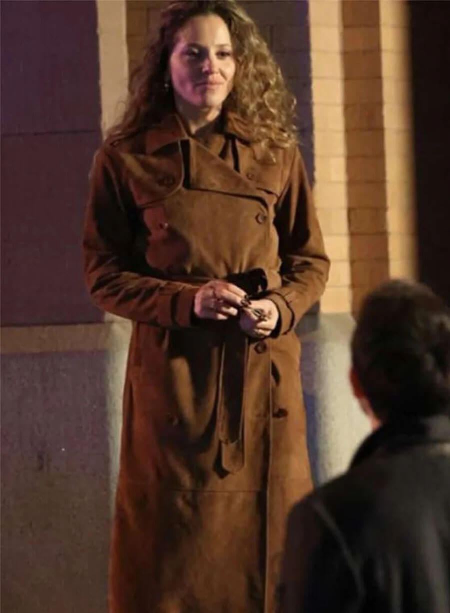 Daredevil: Born Again S01 Margarita Levieva Brown Suede Coat