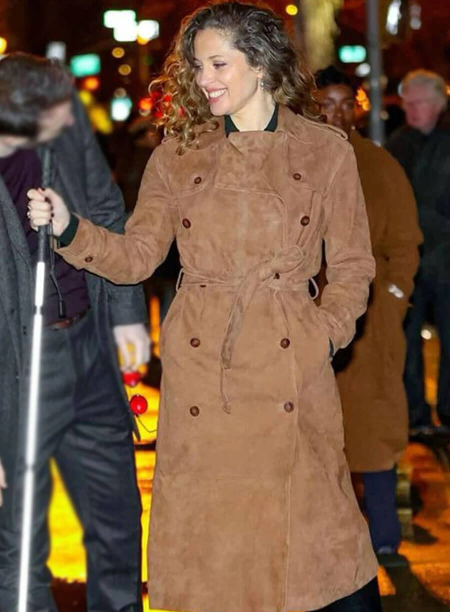 Daredevil: Born Again S01 Margarita Levieva Brown Suede Coat