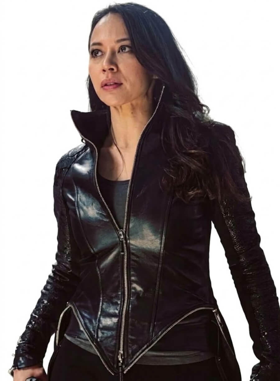 Dark Matter S02 Melissa O'Neil Cropped Leather Jacket