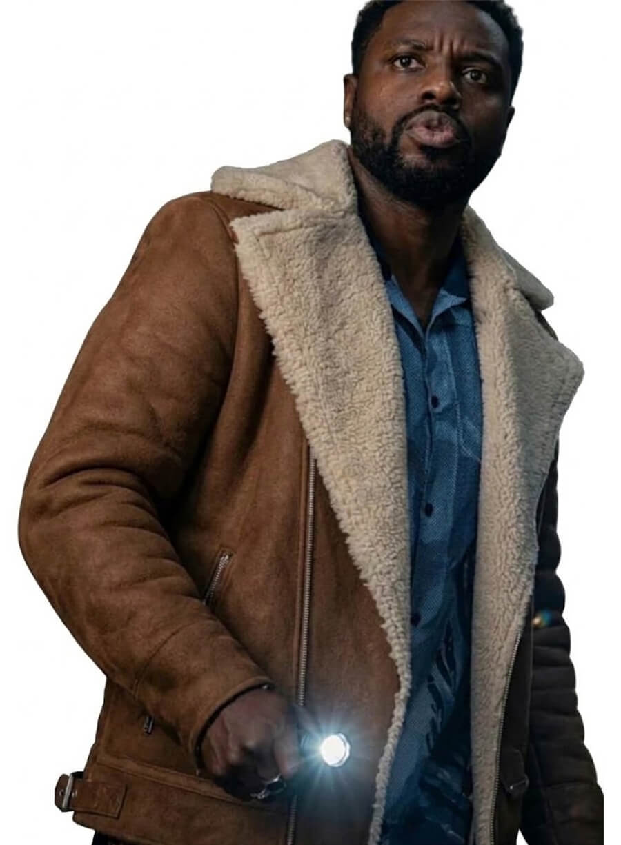 Dayo Okeniyi Shearling Suede Jacket