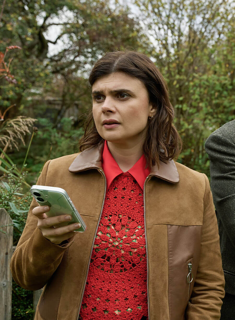 Death Valley S02 Janie Mallowan Suede Brown Jacket