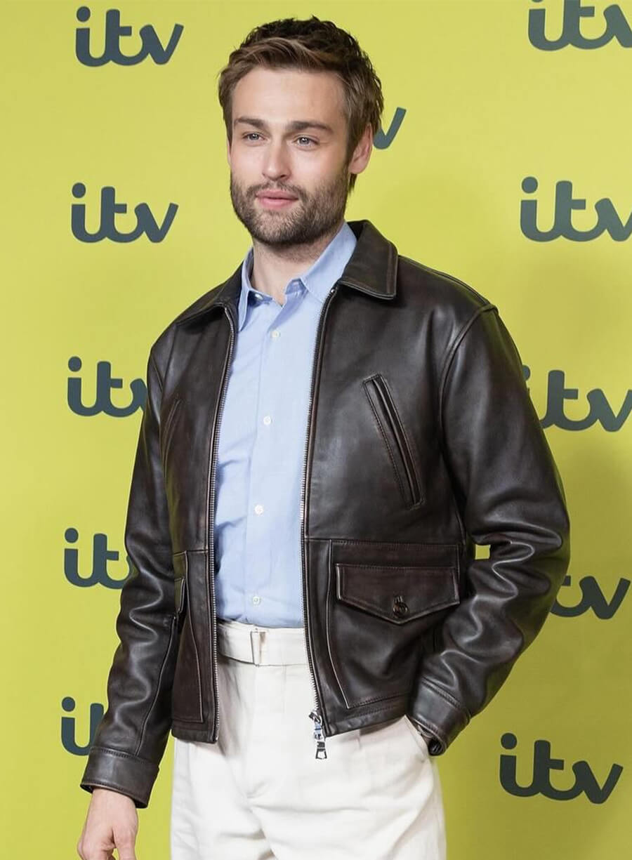 Douglas Booth The Blame 2026 Black Leather Jacket
