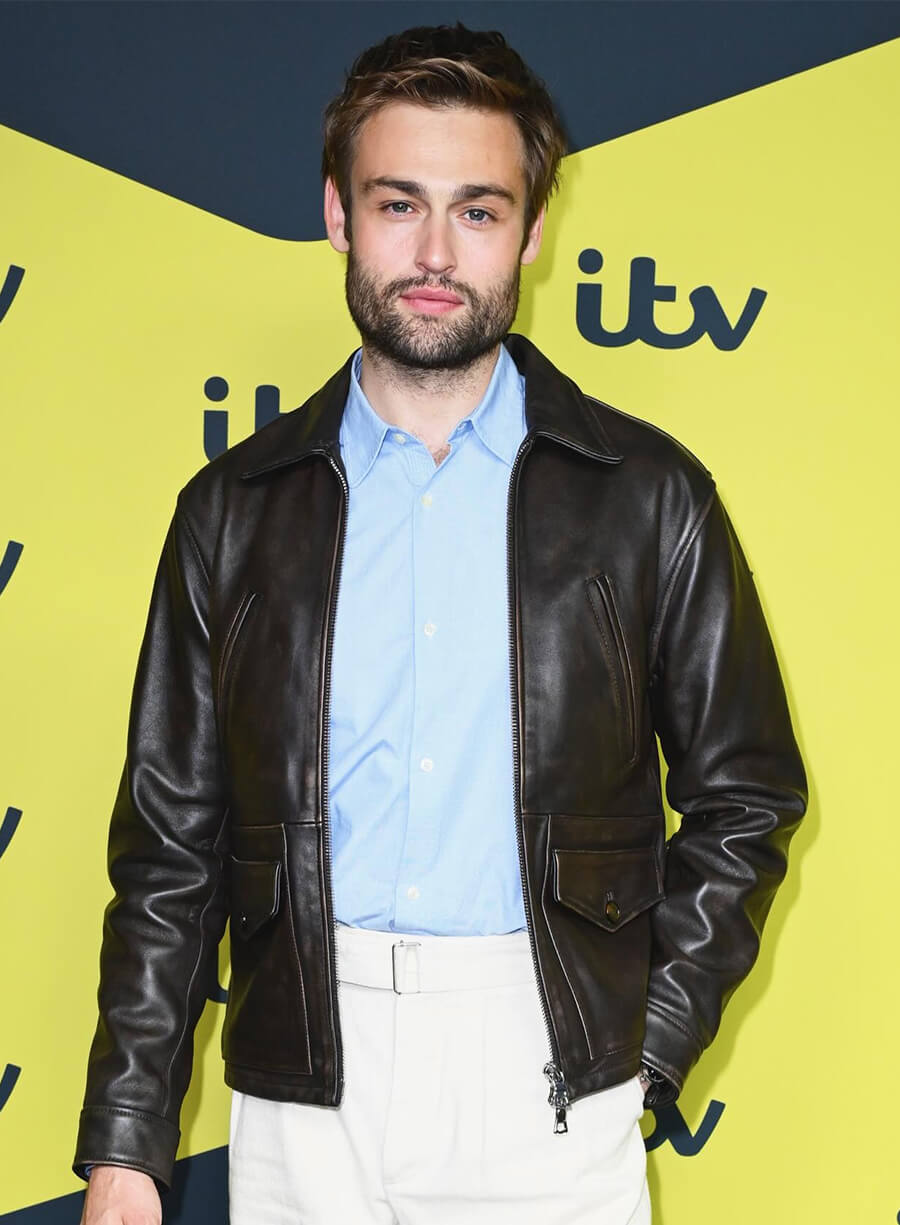 Douglas Booth The Blame 2026 Black Leather Jacket