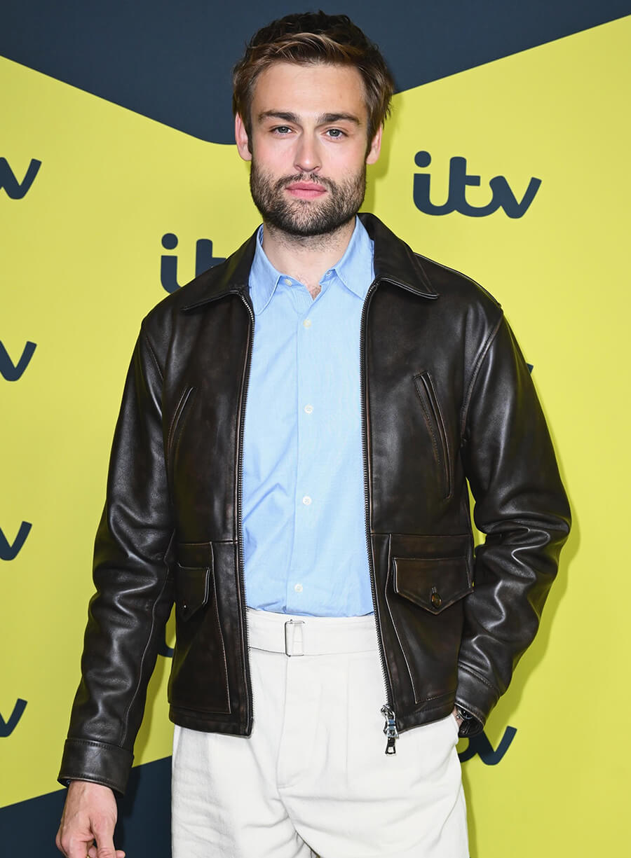 Douglas Booth The Blame 2026 Black Leather Jacket