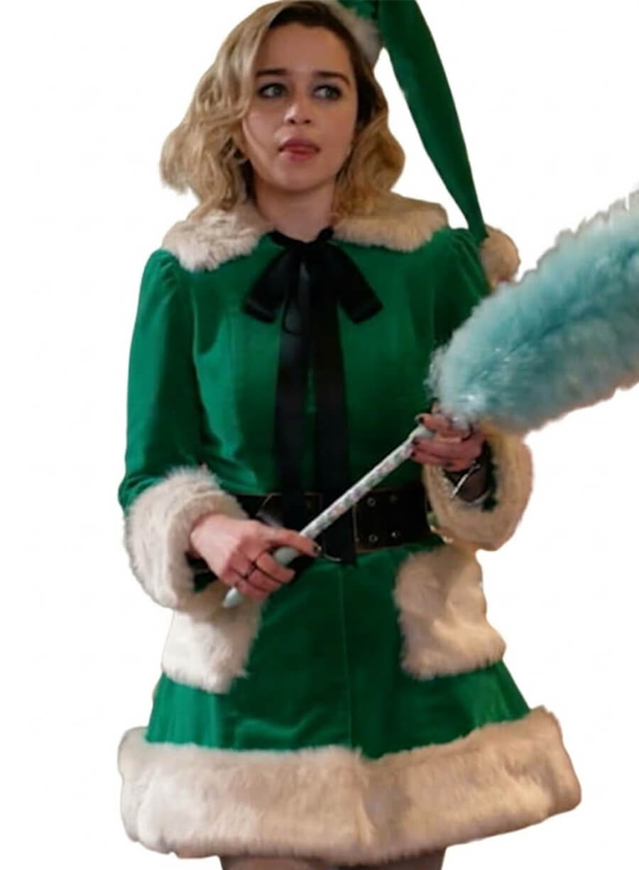 Emilia Clarke Velvet Coat