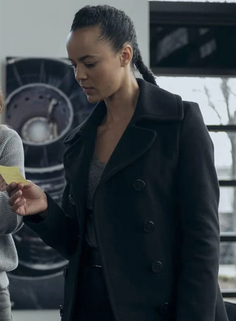 Frances Neagley Reacher Maria Sten Blue Wool Coat