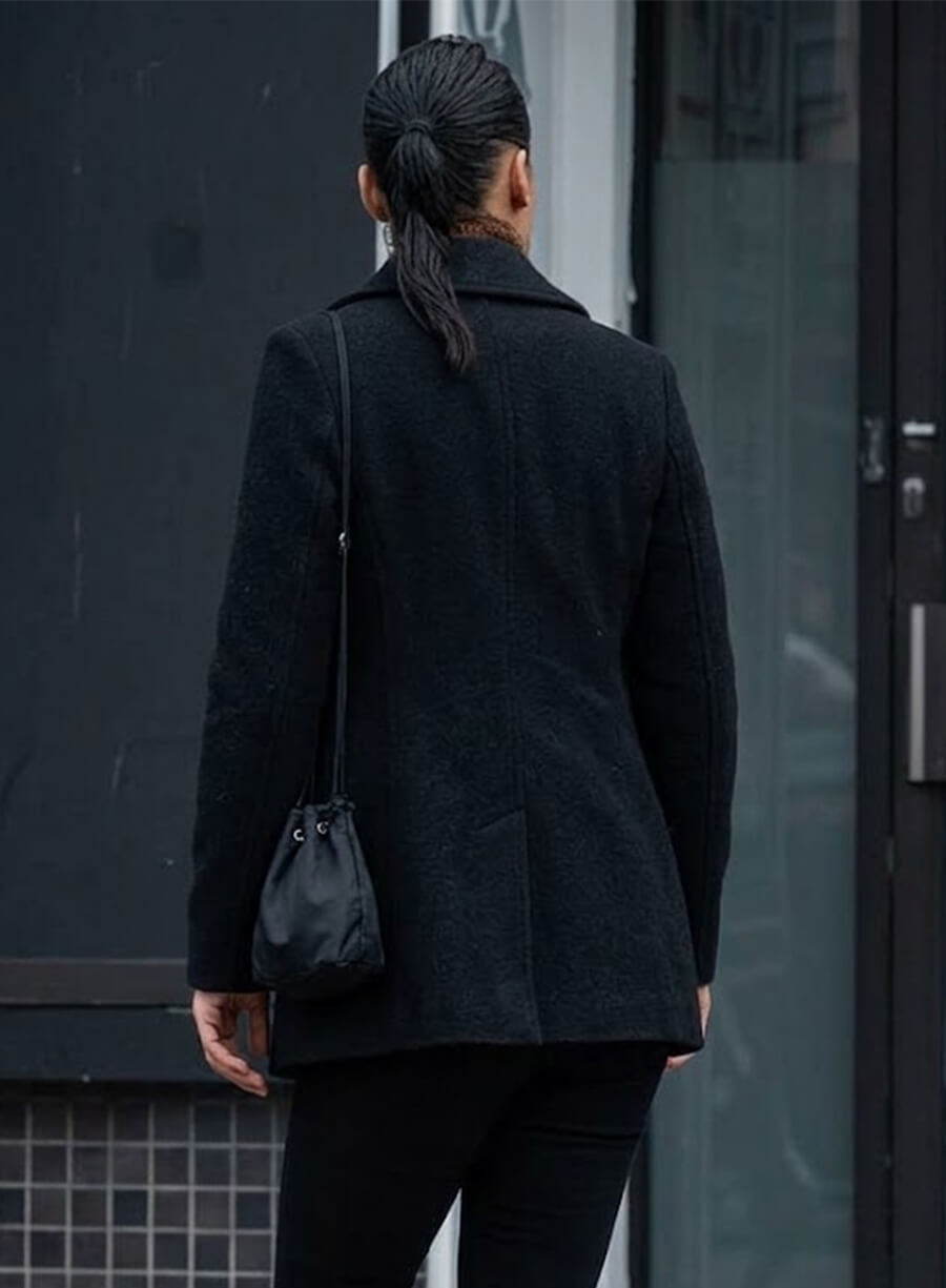 Frances Neagley Reacher Maria Sten Blue Wool Coat