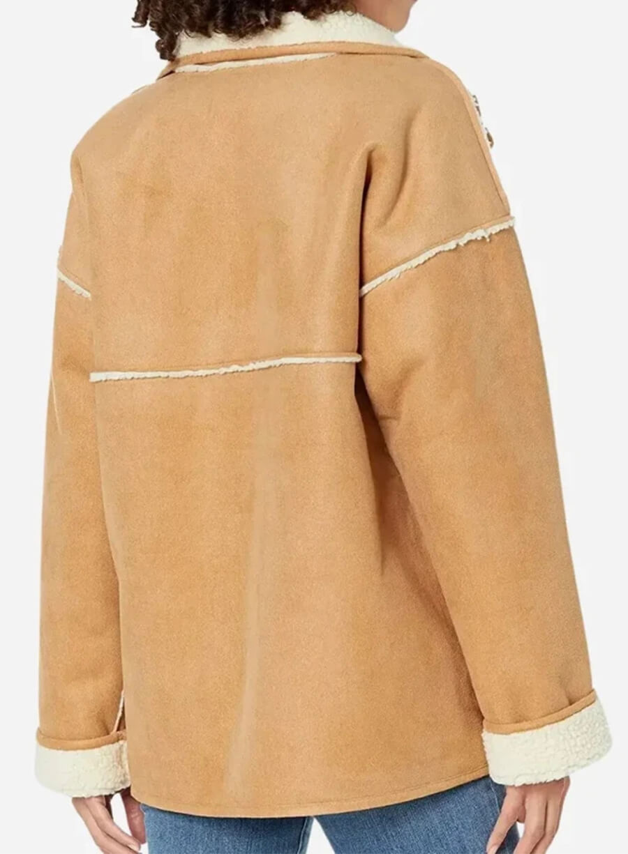 Heather Graham Best Christmas Ever Suede Shearling Jacket