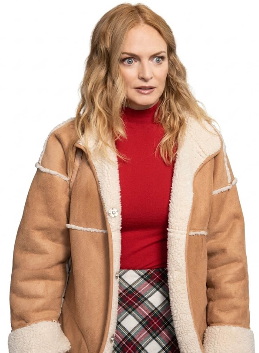 Heather Graham Suede Shearling Jacket