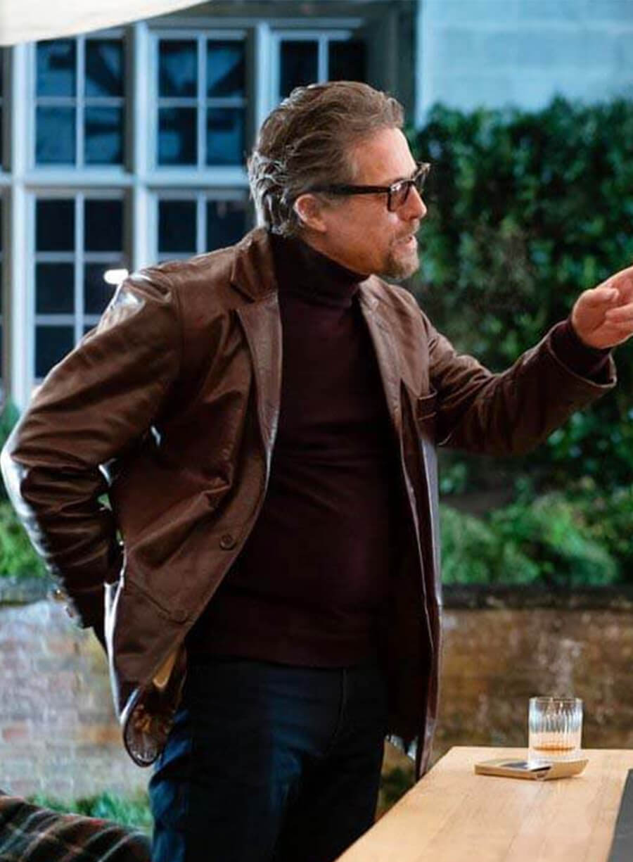 Hugh Grant The Gentlemen 2024 Burgundy Jacket