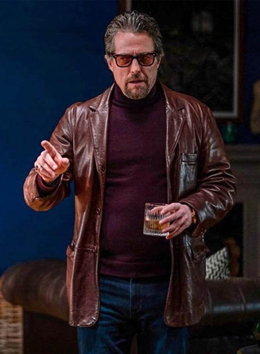 Hugh Grant The Gentlemen 2024 Burgundy Jacket